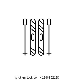 skis, winter, sport outline icon. Element of winter sport illustration. Signs and symbols icon can be used for web, logo, mobile app, UI, UX