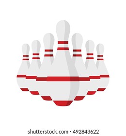 Skittle for bowling in flat style. Vector illustration