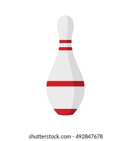 Skittle for bowling in flat style. Vector illustration