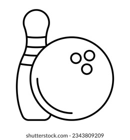 Skittles with ball showcasing concept of bowling game