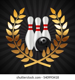Skittles and Bowling Ball Background Vector Illustration
