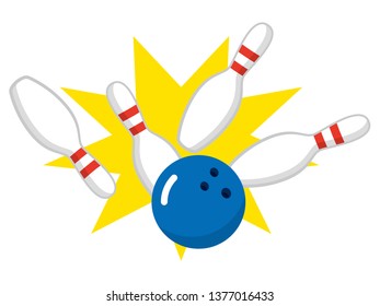 Skittles and Bowling Ball on Transparent Background