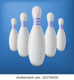 Skittles for bowling. Vector illustration.