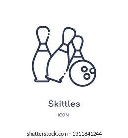 skittles icon from other outline collection. Thin line skittles icon isolated on white background.