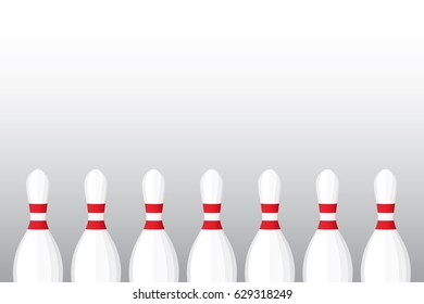 Skittles isolated on grey background. Vector of sport equipment