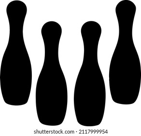 Skittles in a set for the game. Vector image.