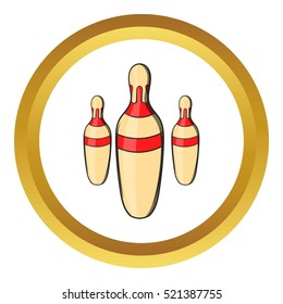 Skittles vector icon in golden circle, cartoon style isolated on white background