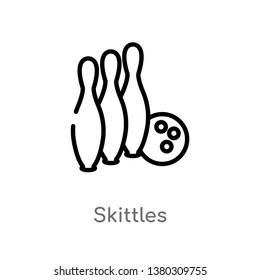skittles vector line icon. Simple element illustration. skittles outline icon from other concept. Can be used for web and mobile