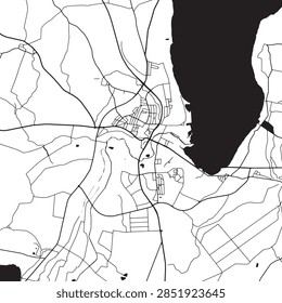 Skive Vector Map Illustration Featuring Denmark Geographic Border Regional Area Outline Map Design