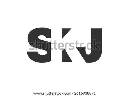 SKJ logo design. Initial letter S K J bold font style for tech startups, consulting, corporate branding. Creative company name, headlines typography identity, trendy logotype. Vector illustration.
