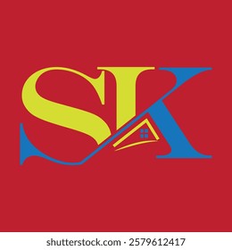 SK,K letter logo for company, SK, K icon graphic design template eps vector