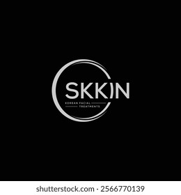 SKKIN beauty fashion modern logo design with black background. S logo design element.