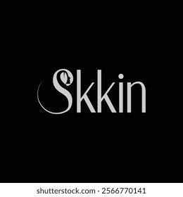 SKKIN beauty fashion modern logo design with black background. S logo design element.