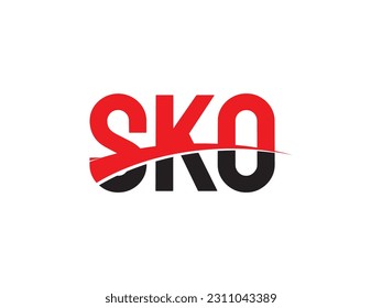 Letra SKO Ilustración del vector de diseño del logotipo inicial
