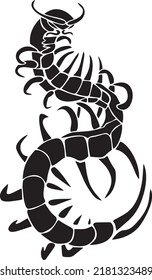 Skolopendra Vector Stencil, Black and White