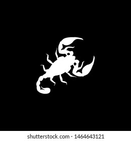 Skorpion Icon On Black Background. Black Flat Style Vector Illustration.