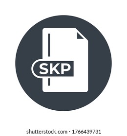 SKP File Format Icon. SKP extension filled icon.