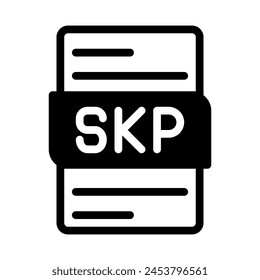 Skp File Type Icon. Files document graphic design. with outline style. vector illustration.