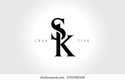 SKsk Elegant Serif Monogram Logo – Luxury Lowercase Typographic Lettermark for Modern Branding