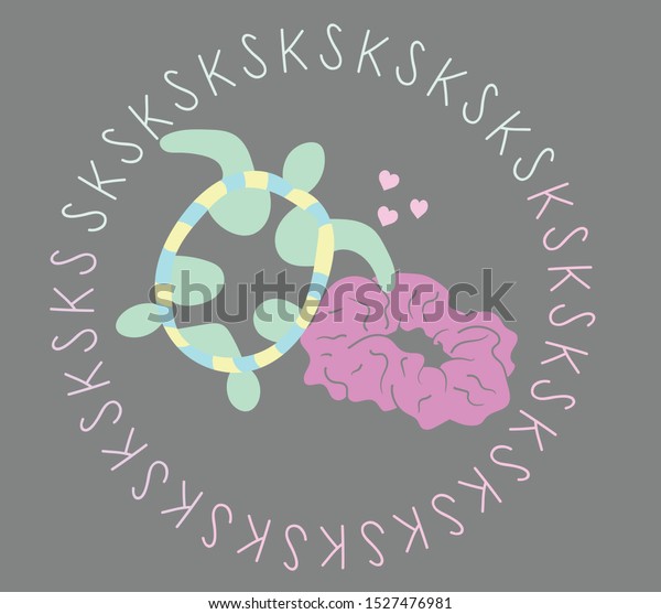 Sksksk Save Turtles Scrunchies Meme Funny Stock Vector Royalty