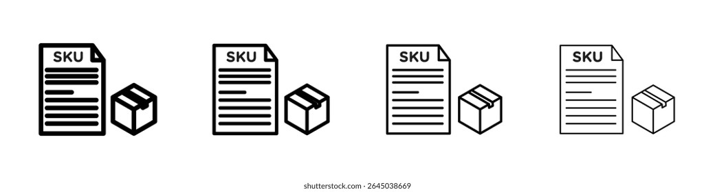 SKU descrição ícone conceito de sinal plano preenchido para web design.