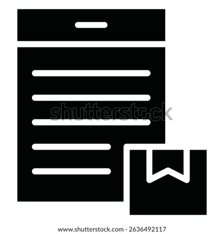 SKU description icon Flat outline fill black and white