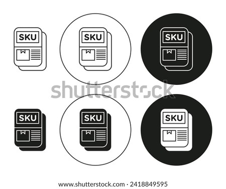 SKU description Isolated on White Background set. SKU description vector line art logo