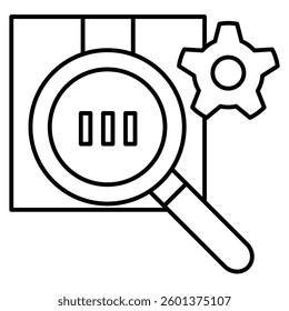 SKU icon visualized simply Line style.