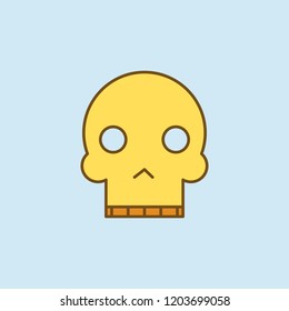 skull 2 colored line icon. Simple yellow and brown element illustration. skull concept outline symbol design