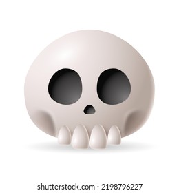 Calavera. Ilustración 3D del cráneo de halloween. aislado en fondo blanco