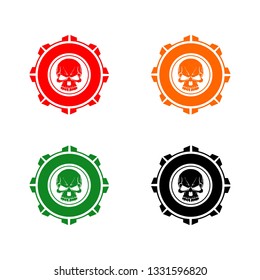 skull above the bottle cap