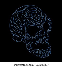 Skull abstract illustration. Vector design. Digital graphic for brochure, website, flyer, print, poster, other design.