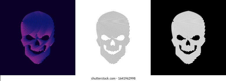 Skull abstract line style vector illustration