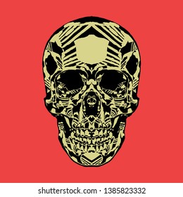 skull abstract patterns design vector golden day of the dead tatoo
skull