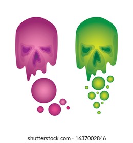 Skull. Abstract skull vector illustration. Dangerous deadly virus concept graphic. Part of set. 