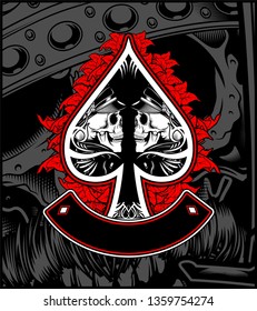 skull Ace Scoop with rose 
