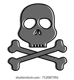 skull alert symbol icon