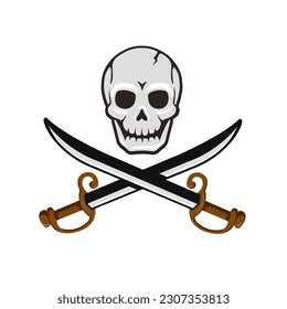 Skull amd crossed swords vector illustration