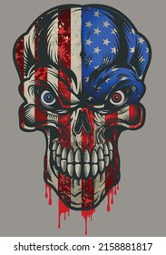 Skull and American flag illustration.
T-shirt printing for men