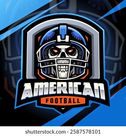 Skull american football mascot logo design