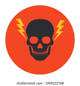 
Skull anatomy icon style, vector of danger sign 