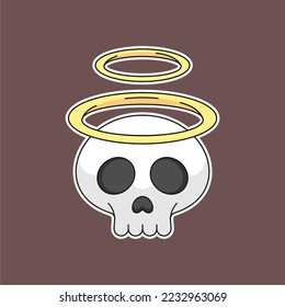 Skull angel simple isolated vector design