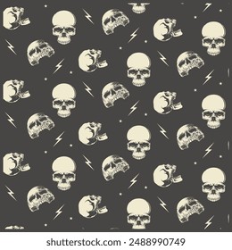 Skull Angle Pattern with star and thunder perfect for pattern t-shirt or goodiebag, duffle bag etc.