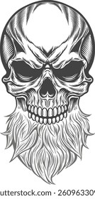 Skull Angry and Horrible illustration vector artwork for streetwear, poster and t-shirt 16 - BW ss