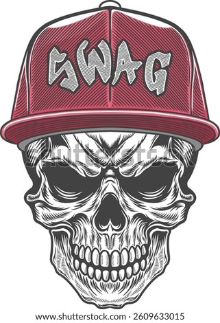 Skull Angry and Horrible illustration vector artwork for streetwear, poster and t-shirt 5a-01