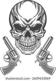 Skull Angry in hustle artwork style illustration vector artwork for streetwear, poster and t-shirt 4 ss