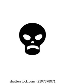 Skull in with angry mood  expression vector illustration  