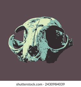 Skull Animal Eye Sockets Vector on Brown