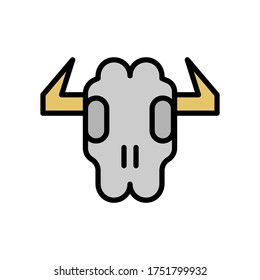 Skull, animal icon. Simple color with outline vector elements of wilderness icons for ui and ux, website or mobile application