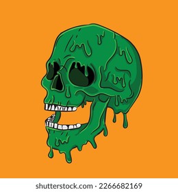 skull animation with orange background